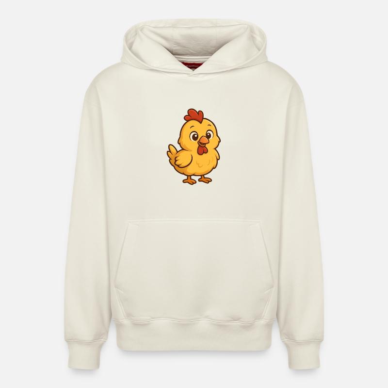 Mignon poussin enfants design - Sweat à capuche unisexe décontracté en coton biologique – de SPREAD - blanc cassé