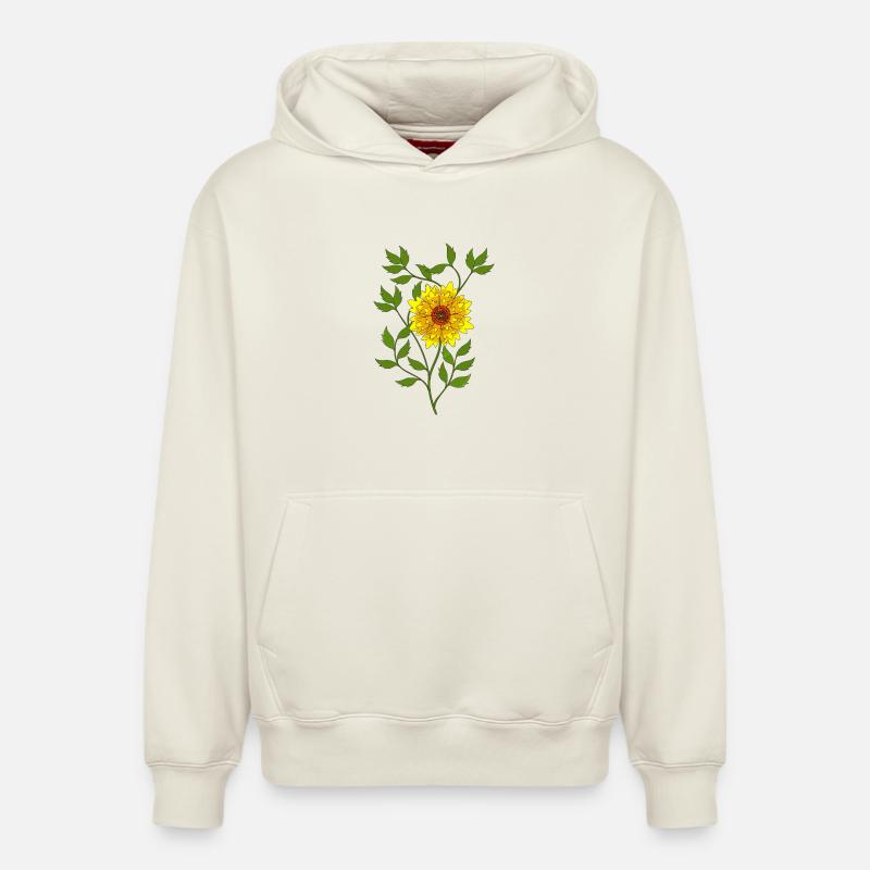Fleur - Sweat à capuche unisexe décontracté en coton biologique – de SPREAD - blanc cassé