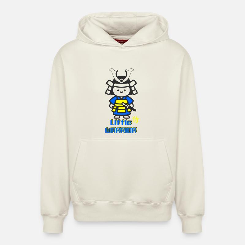 Kleiner Samurai Krieger - Relaxed Unisex Organic Hoodie – von SPREAD - Naturweiß