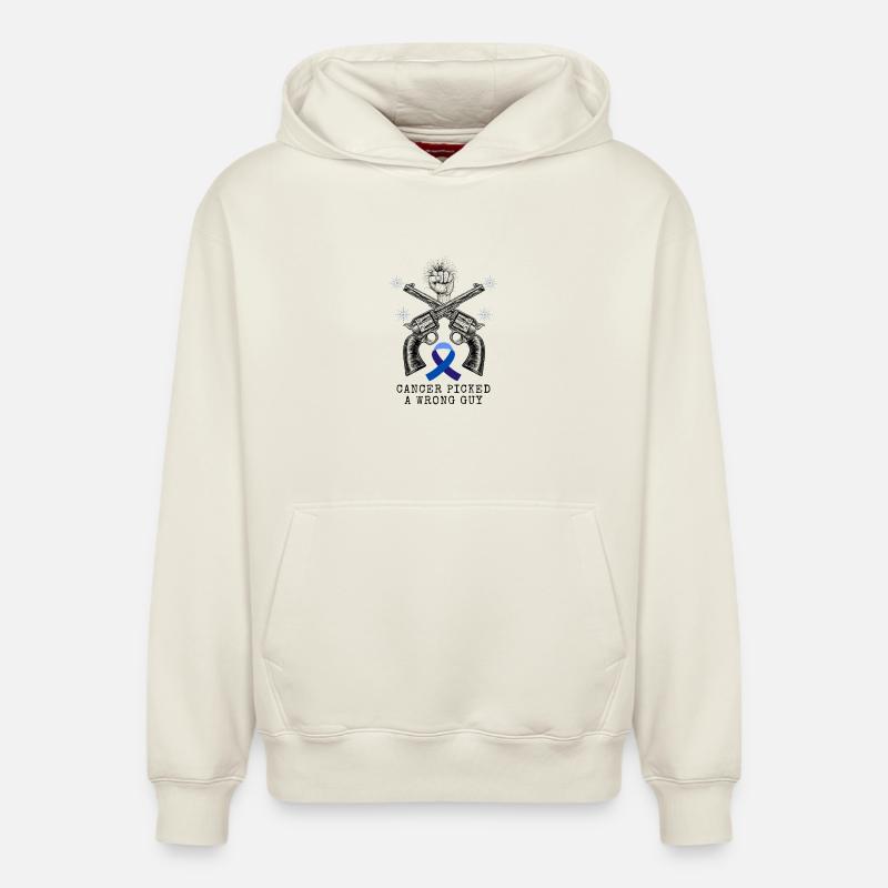Cancer_picked_a_wrong_guy_Tshirt - Relaxed Unisex Organic Hoodie – von SPREAD - Naturweiß