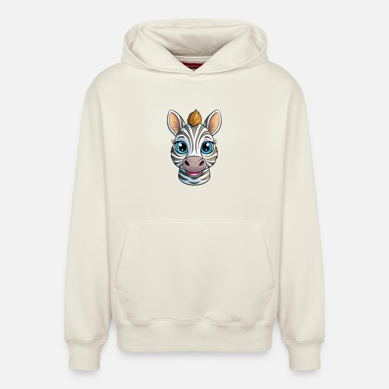 Tête de zèbre - Sweat à capuche unisexe décontracté en coton biologique – de SPREAD - blanc cassé