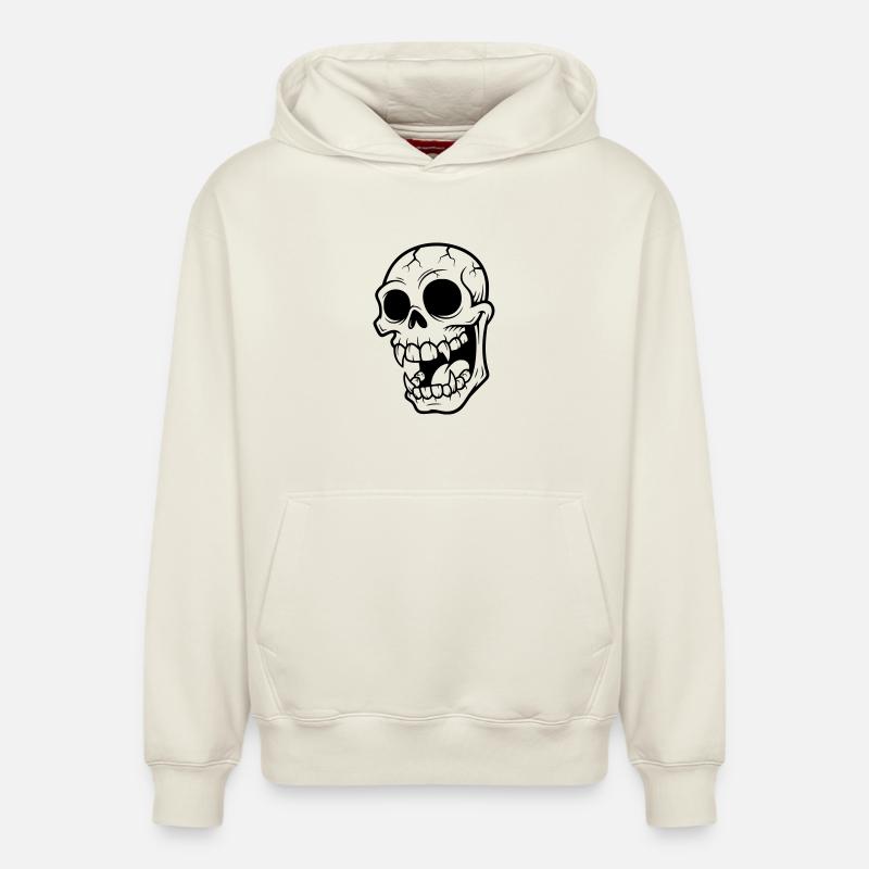 crane de vampire fou - Sweat à capuche unisexe décontracté en coton biologique – de SPREAD - blanc cassé