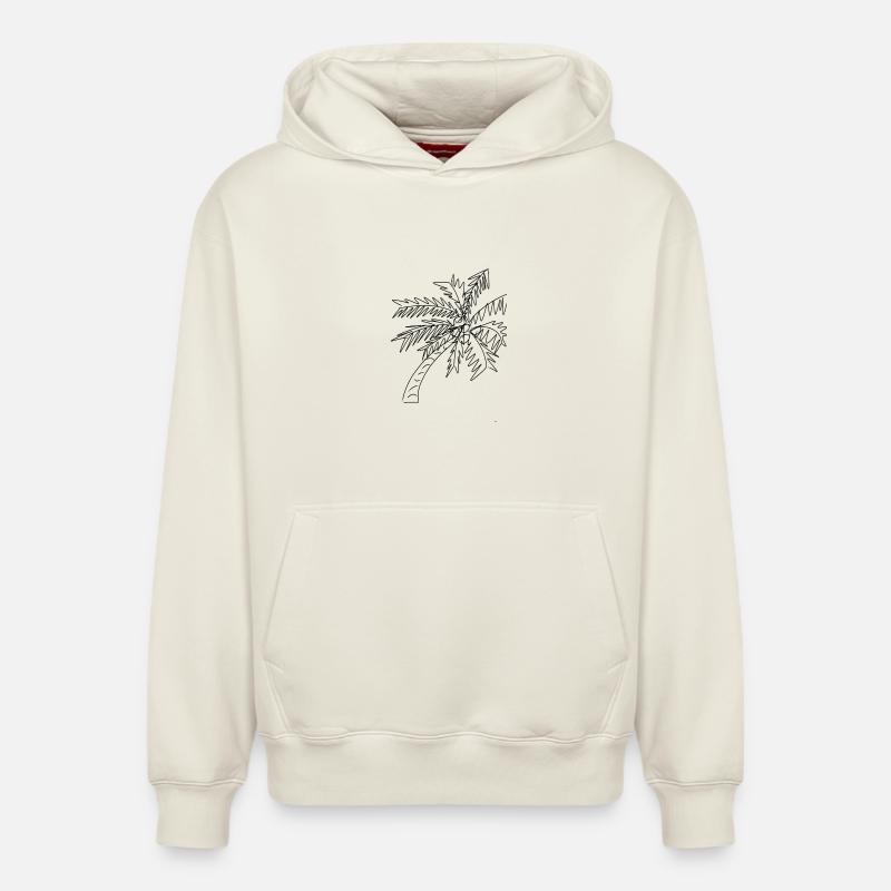 Palmier Cocotier  - Sweat à capuche unisexe décontracté en coton biologique – de SPREAD - blanc cassé