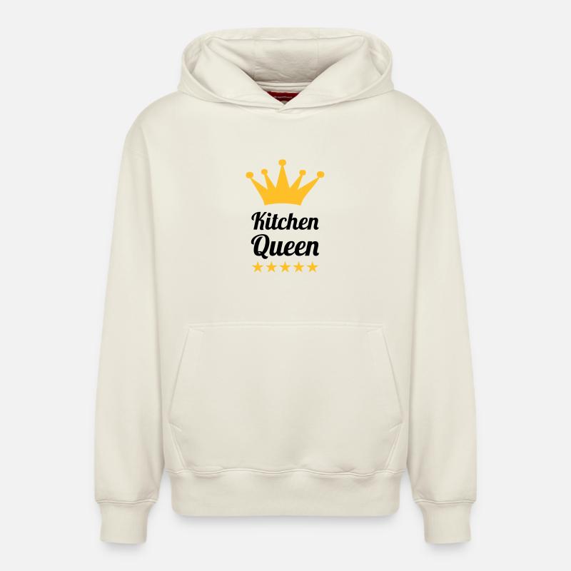 Kitchen Queen - Relaxed Unisex Organic Hoodie – von SPREAD - Naturweiß