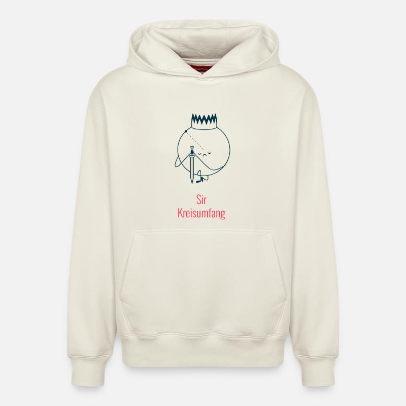Sir Circle Circumference - Géométrie Humour - Sweat à capuche unisexe décontracté en coton biologique – de SPREAD - blanc cassé