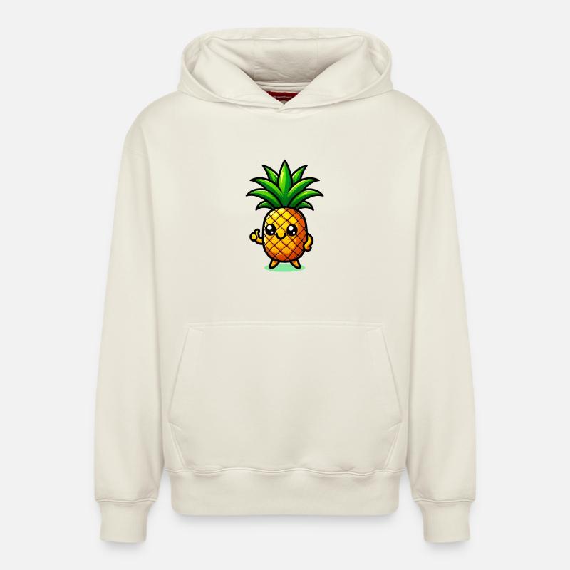 Ananas - Sweat à capuche unisexe décontracté en coton biologique – de SPREAD - blanc cassé