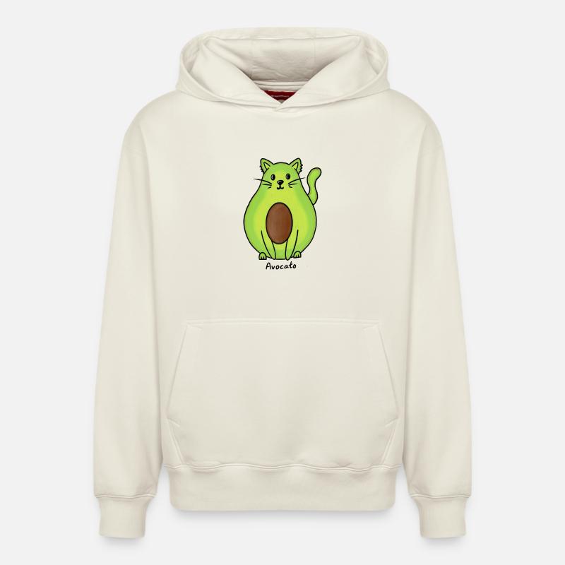 Avocato - Sweat à capuche unisexe décontracté en coton biologique – de SPREAD - blanc cassé
