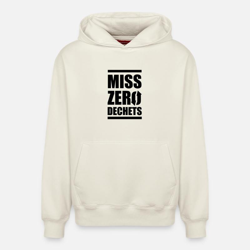 Miss Zero Dechet - Sweat à capuche unisexe décontracté en coton biologique – de SPREAD - blanc cassé