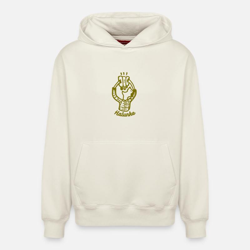 Canaille - Sweat à capuche unisexe décontracté en coton biologique – de SPREAD - blanc cassé