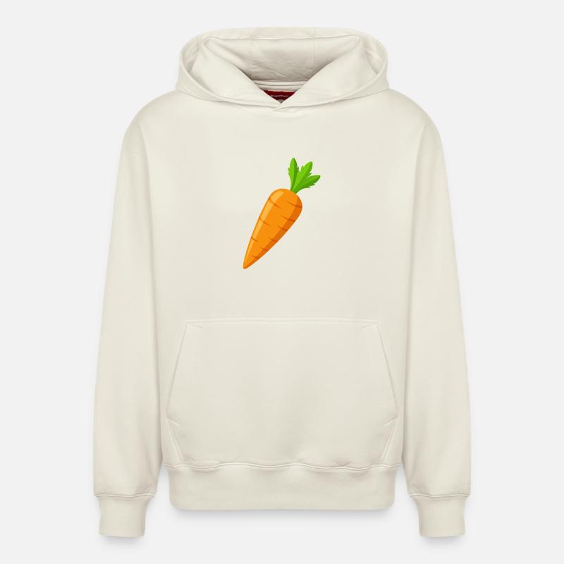 carotte - Sweat à capuche unisexe décontracté en coton biologique – de SPREAD - blanc cassé