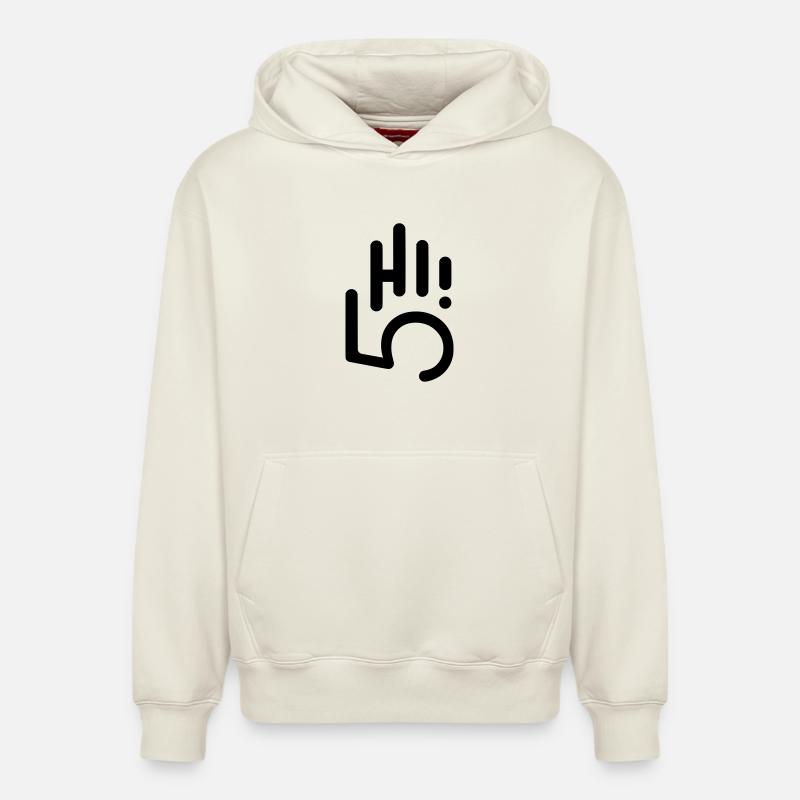 HI5 hi five - Sweat à capuche unisexe décontracté en coton biologique – de SPREAD - blanc cassé