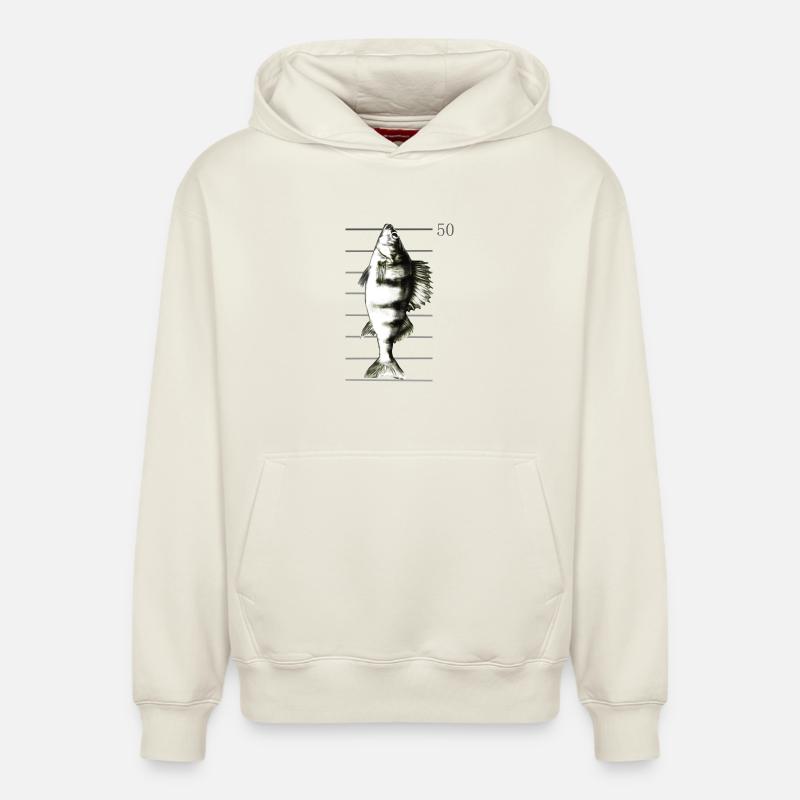 Pêche à la perche - Sweat à capuche unisexe décontracté en coton biologique – de SPREAD - blanc cassé