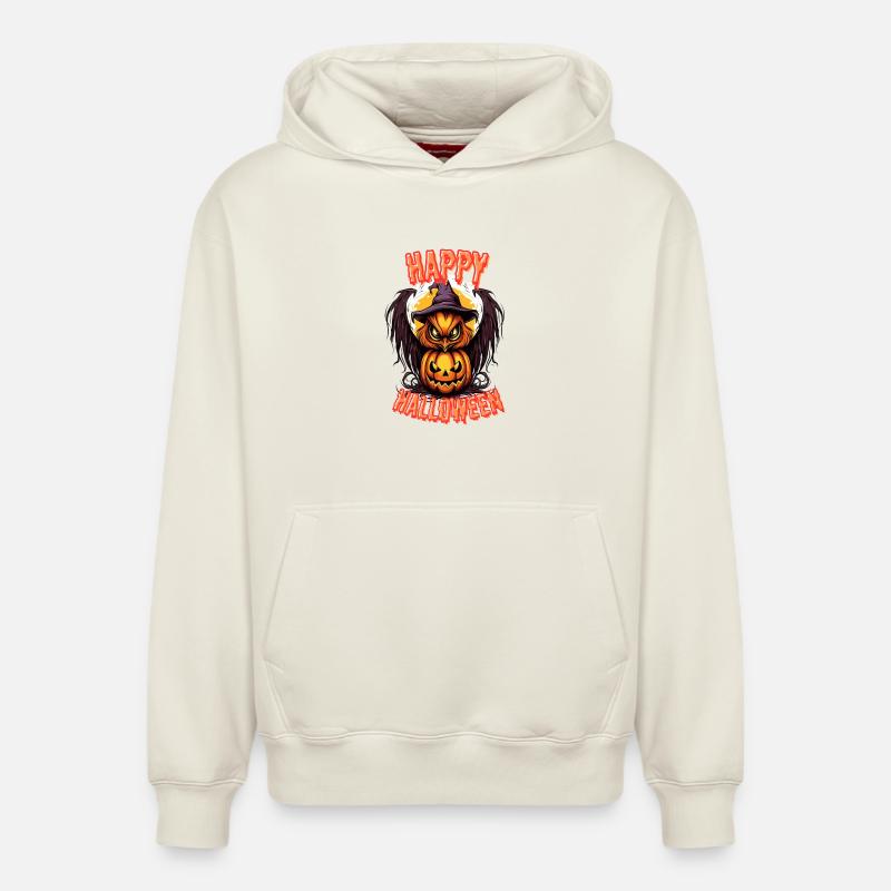 Joyeux halloween - Sweat à capuche unisexe décontracté en coton biologique – de SPREAD - blanc cassé