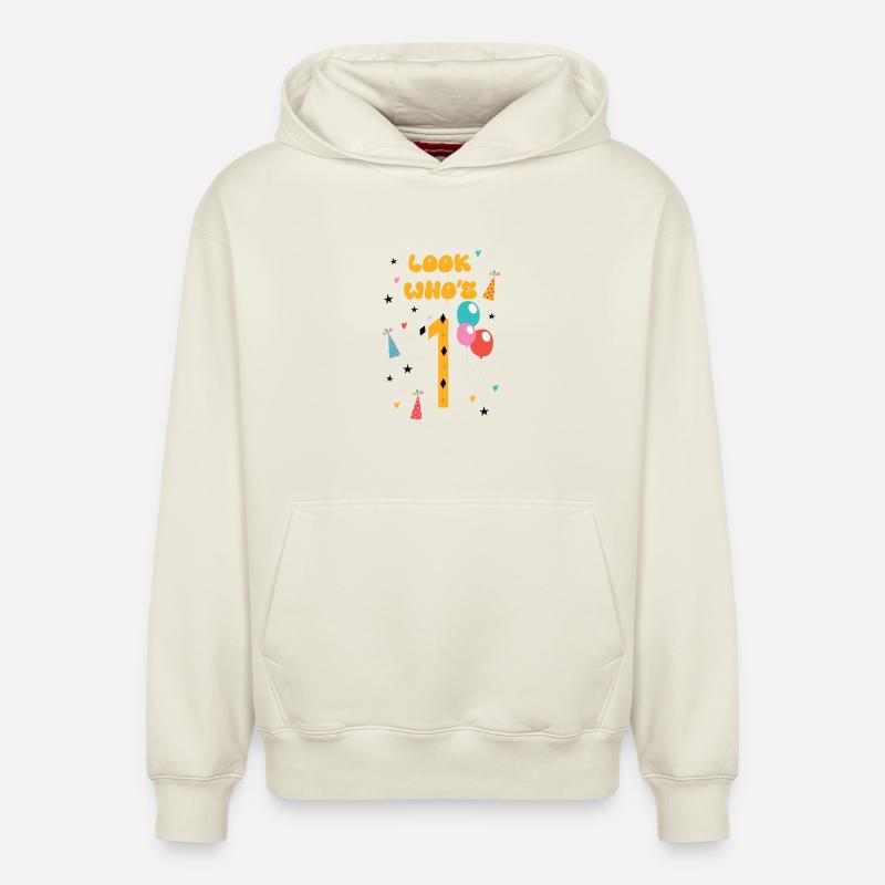 Regardez qui parle - Sweat à capuche unisexe décontracté en coton biologique – de SPREAD - blanc cassé