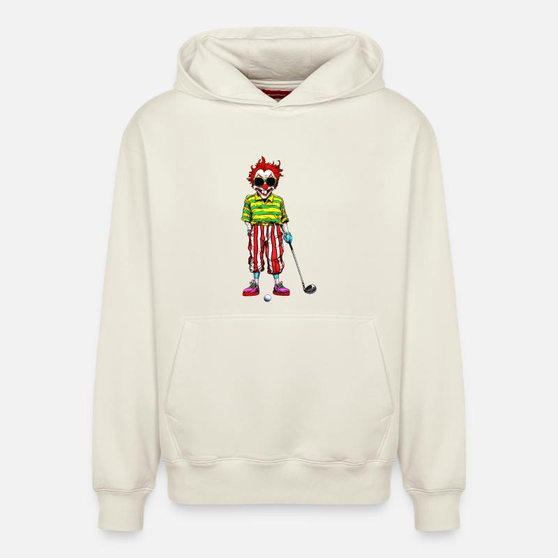 Golf Clown - Sweat à capuche unisexe décontracté en coton biologique – de SPREAD - blanc cassé