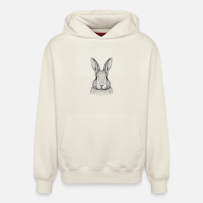 Lapin Lapin - Sweat à capuche unisexe décontracté en coton biologique – de SPREAD - blanc cassé