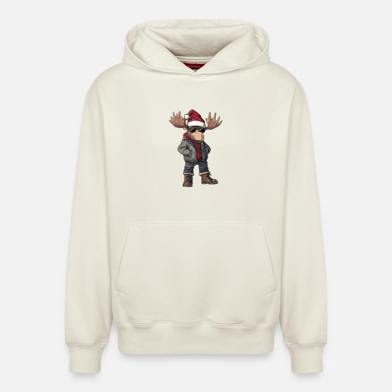 Orignal Noël Hiver - Sweat à capuche unisexe décontracté en coton biologique – de SPREAD - blanc cassé
