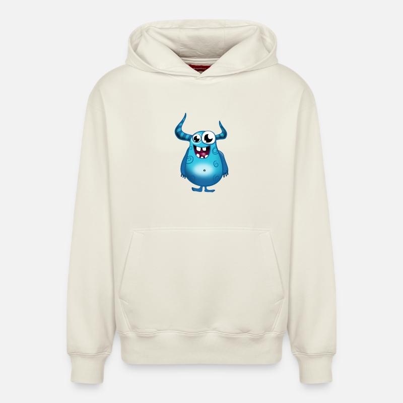 monstre - Sweat à capuche unisexe décontracté en coton biologique – de SPREAD - blanc cassé