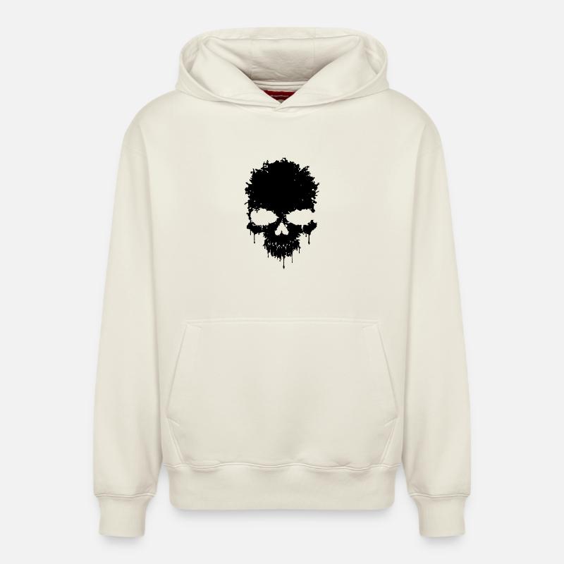 Crâne Grunge - Sweat à capuche unisexe décontracté en coton biologique – de SPREAD - blanc cassé
