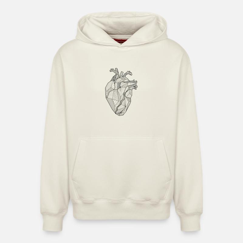 Cœur - Sweat à capuche unisexe décontracté en coton biologique – de SPREAD - blanc cassé