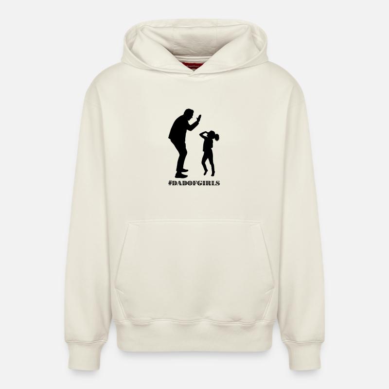 Papa de filles - Sweat à capuche unisexe décontracté en coton biologique – de SPREAD - blanc cassé