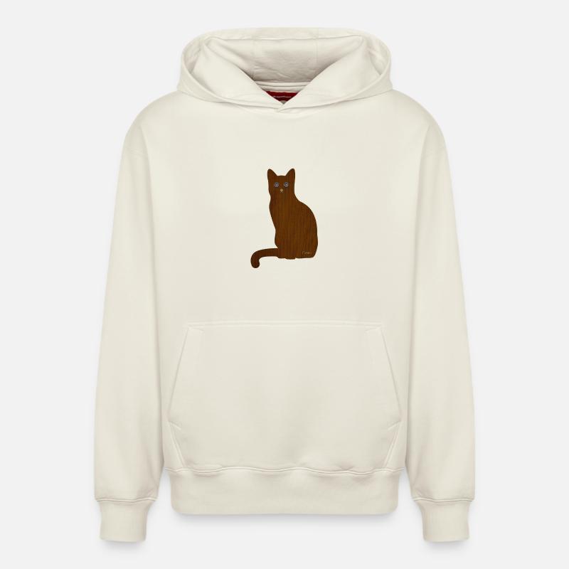 Miaou de chat - Sweat à capuche unisexe décontracté en coton biologique – de SPREAD - blanc cassé