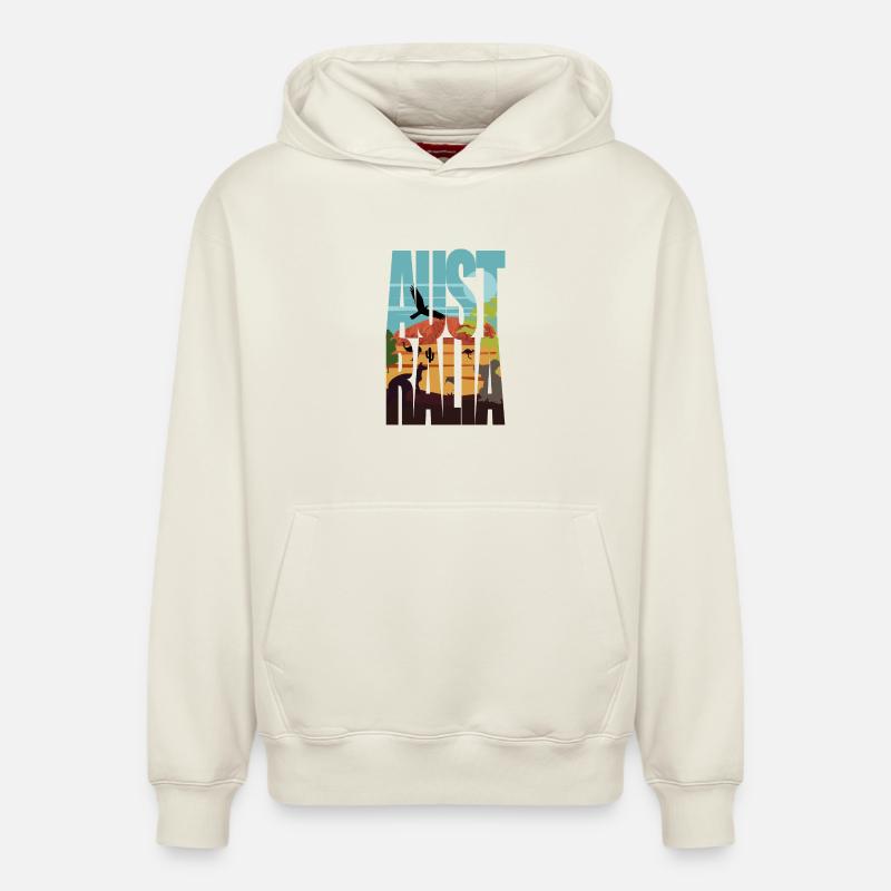 Desert Silhouettes Animaux - Sweat à capuche unisexe décontracté en coton biologique – de SPREAD - blanc cassé