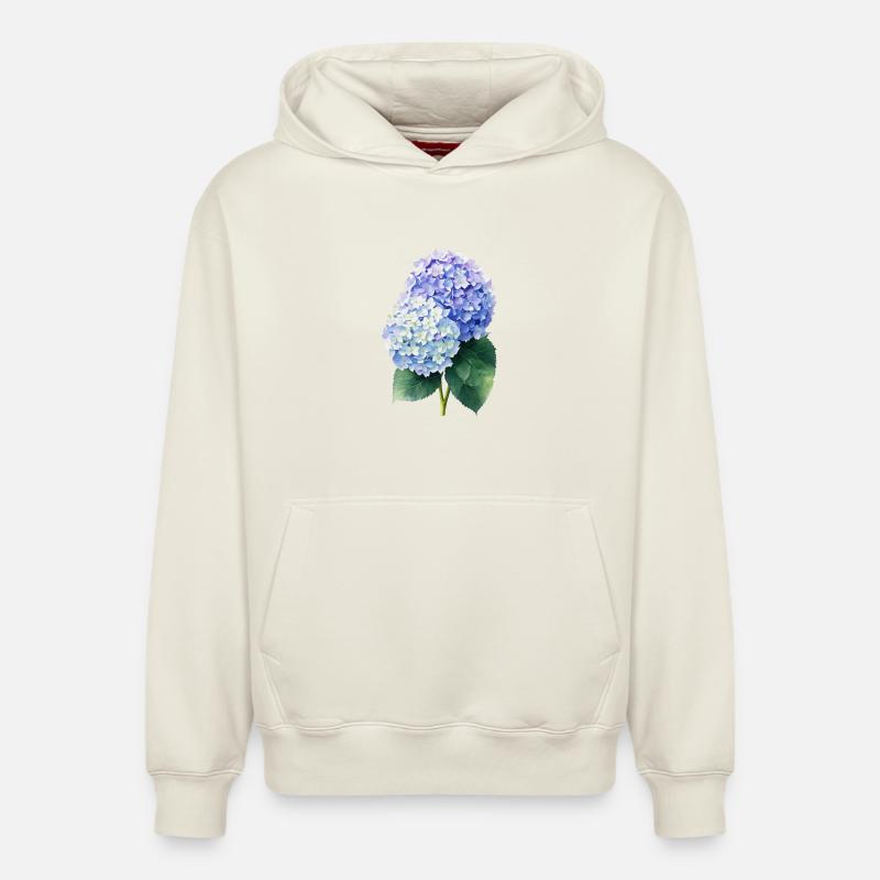 Hortensia - Sweat à capuche unisexe décontracté en coton biologique – de SPREAD - blanc cassé