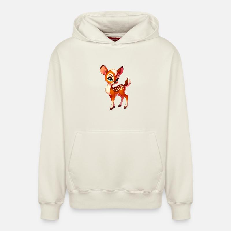 Faon - Sweat à capuche unisexe décontracté en coton biologique – de SPREAD - blanc cassé