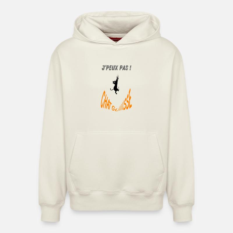 J'peux pas chat glisse ! - Sweat à capuche unisexe décontracté en coton biologique – de SPREAD - blanc cassé