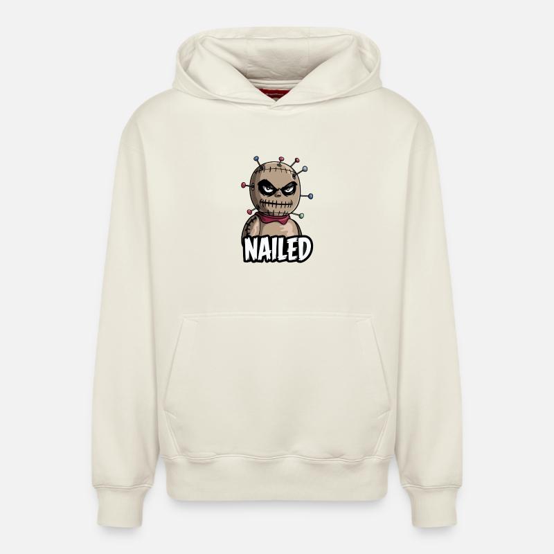 Poupée vaudou - Sweat à capuche unisexe décontracté en coton biologique – de SPREAD - blanc cassé