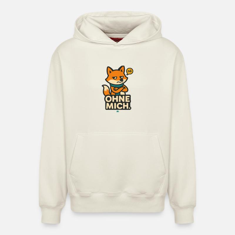Sans Moi – Nope-Fox - Sweat à capuche unisexe décontracté en coton biologique – de SPREAD - blanc cassé