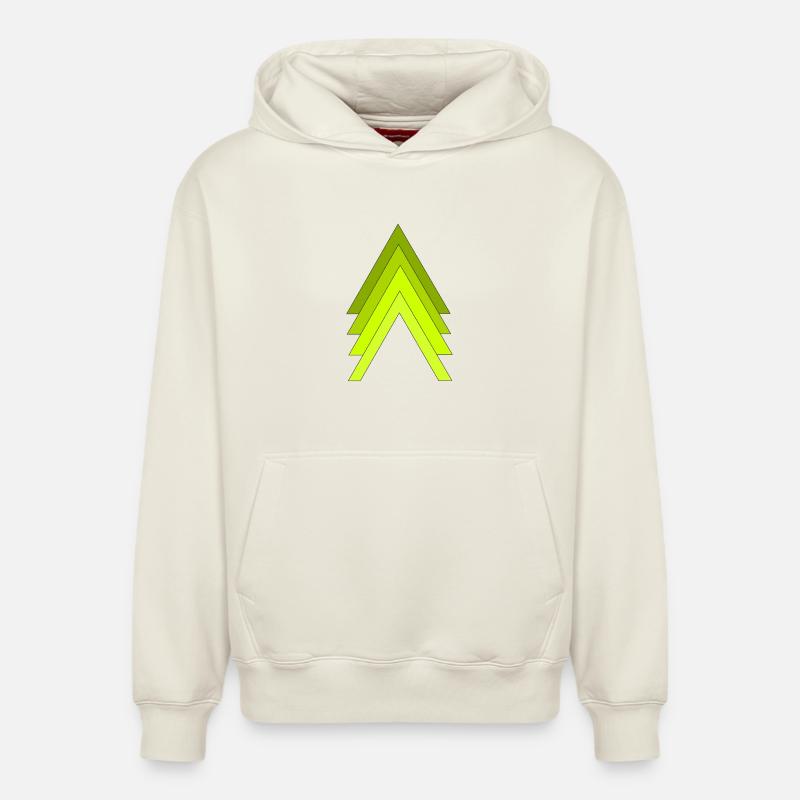 Flèches vert néon - Sweat à capuche unisexe décontracté en coton biologique – de SPREAD - blanc cassé