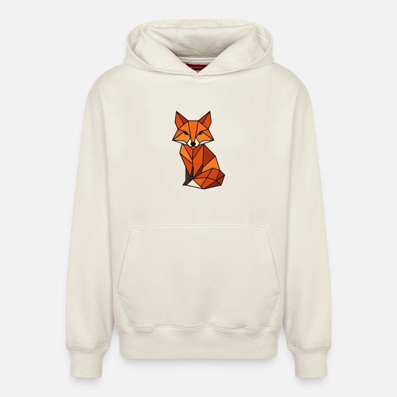 Triangles géométriques en renard - Sweat à capuche unisexe décontracté en coton biologique – de SPREAD - blanc cassé