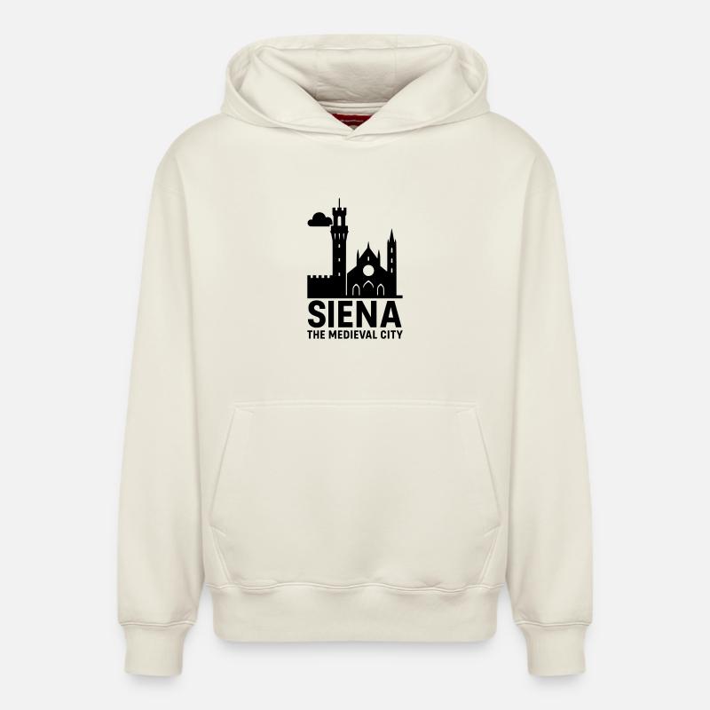 Sienne Italie - Sweat à capuche unisexe décontracté en coton biologique – de SPREAD - blanc cassé