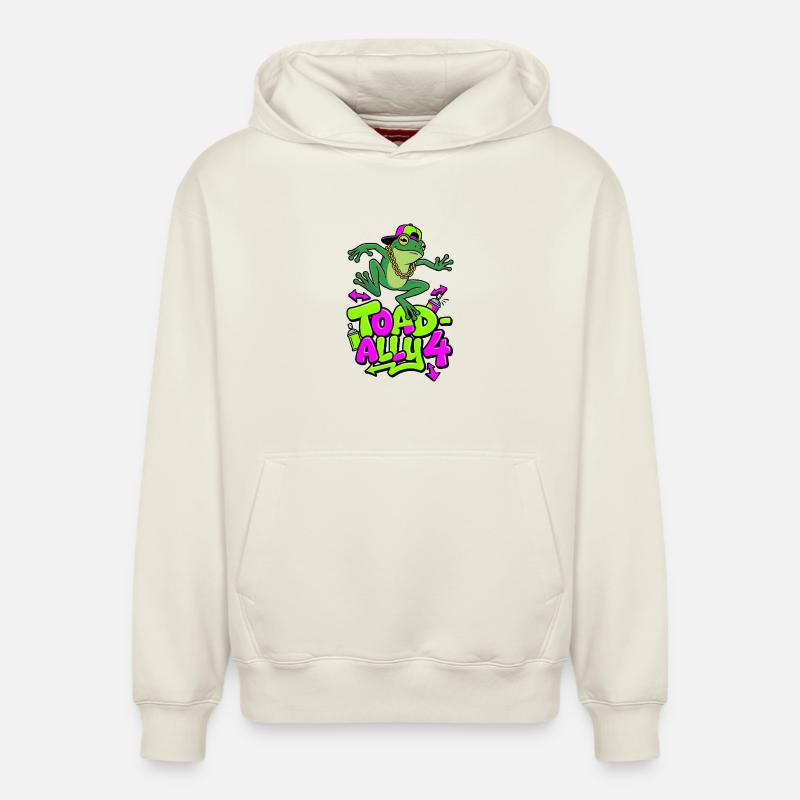 Toad-Ally 4 Cool Toad - Relaxed Unisex Organic Hoodie – by SPREAD - off white