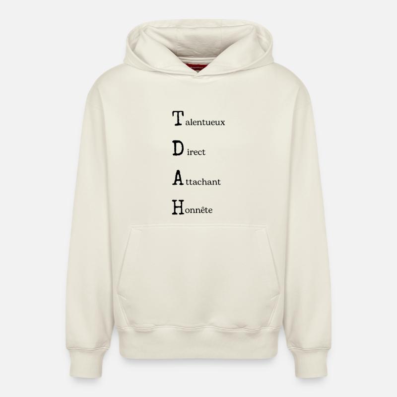TDAH Power : Positivité Neurodivergente - Sweat à capuche unisexe décontracté en coton biologique – de SPREAD - blanc cassé