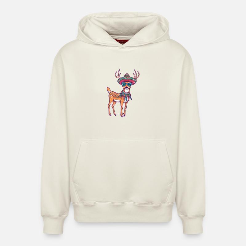 Sombrero comique comique de cerf - Sweat à capuche unisexe décontracté en coton biologique – de SPREAD - blanc cassé
