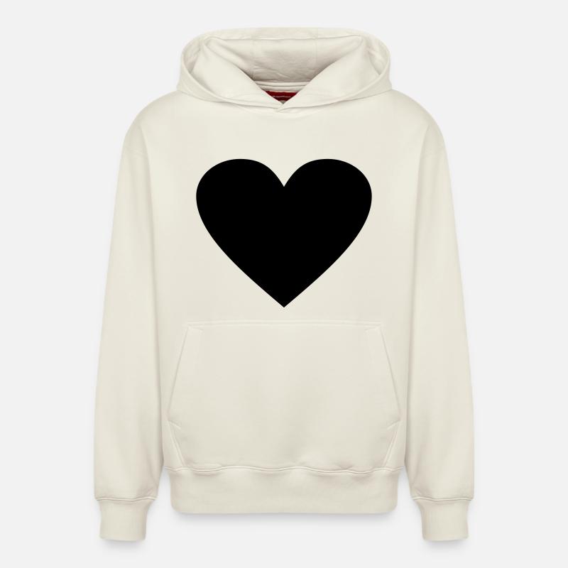 Cœur noir Awesomeelement - Sweat à capuche unisexe décontracté en coton biologique – de SPREAD - blanc cassé