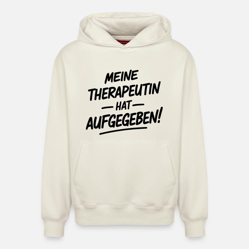 Mon thérapeute a abandonné - Sweat à capuche unisexe décontracté en coton biologique – de SPREAD - blanc cassé