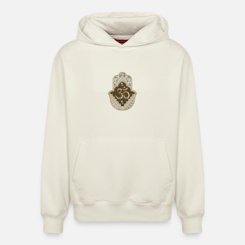 Das elegante Ohm-Zeichen. - Relaxed Unisex Organic Hoodie – von SPREAD - Naturweiß
