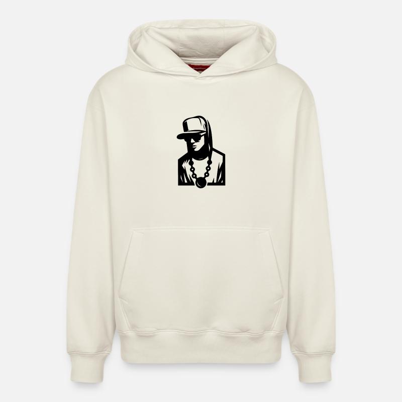 Mec Hip Hop (Simple) - Sweat à capuche unisexe décontracté en coton biologique – de SPREAD - blanc cassé