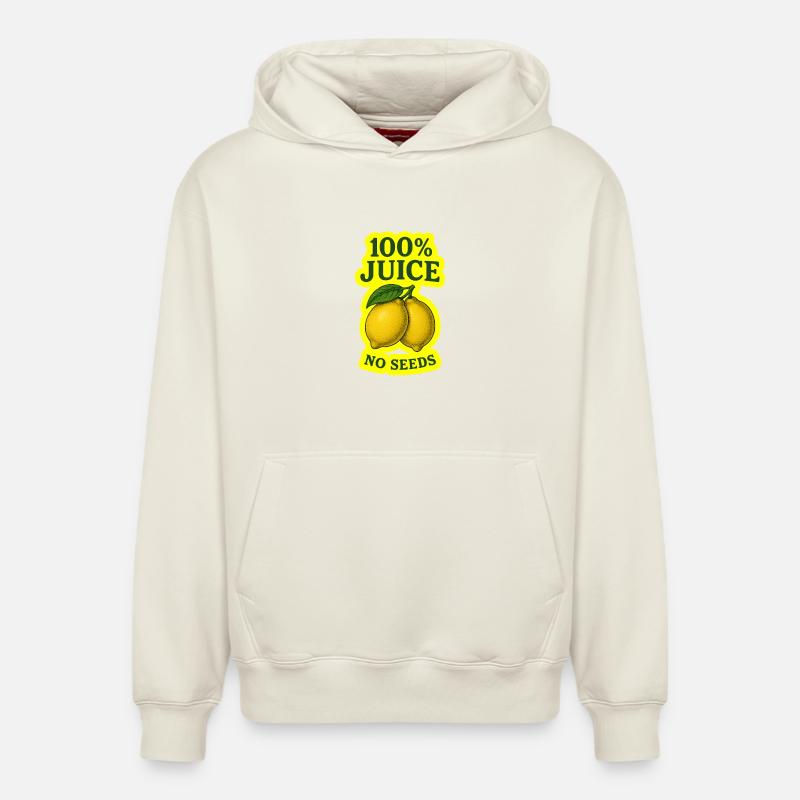 100 % Jus sans GRAINES - Sweat à capuche unisexe décontracté en coton biologique – de SPREAD - blanc cassé