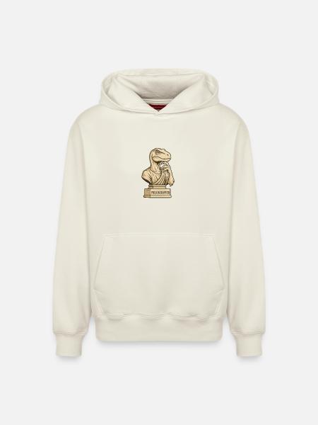 Philosoraptor - Relaxed Unisex Organic Hoodie – von SPREAD - Naturweiß