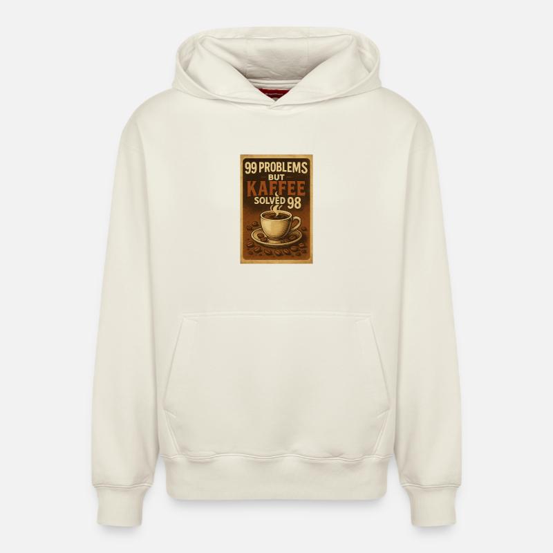 99 Problems – but Kaffee solved 98 - Relaxed Unisex Organic Hoodie – von SPREAD - Naturweiß