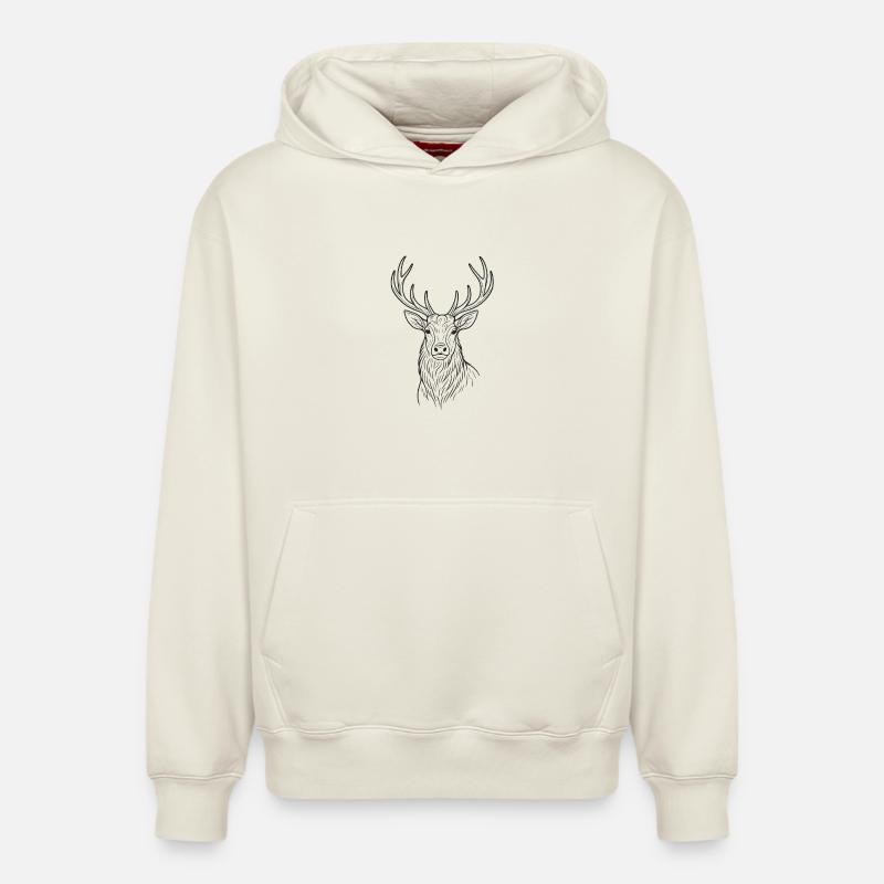 Design moderne du cerf - Sweat à capuche unisexe décontracté en coton biologique – de SPREAD - blanc cassé