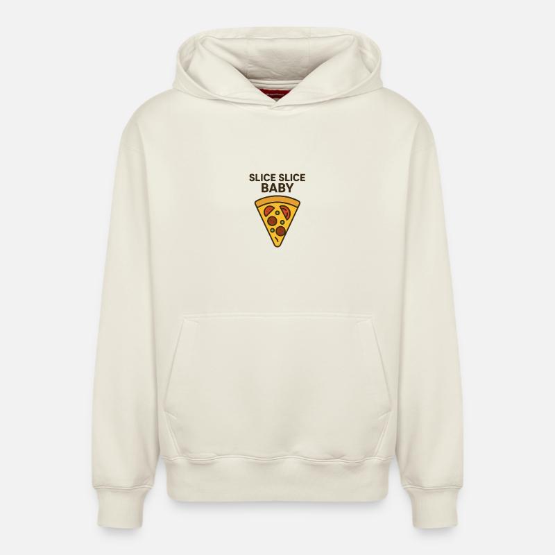 Slice Slice Baby Conception Motivante - Sweat à capuche unisexe décontracté en coton biologique – de SPREAD - blanc cassé