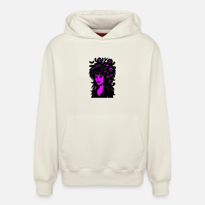 Dame vampire avec des super-cheveux ! - Sweat à capuche unisexe décontracté en coton biologique – de SPREAD - blanc cassé