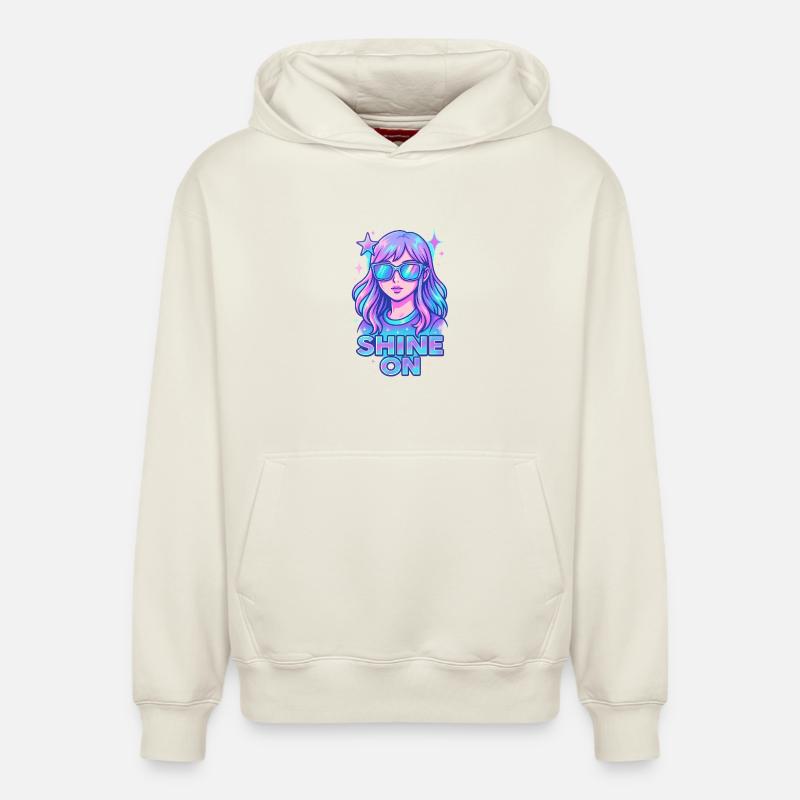 Kosmische Träumerin Mädchen Illustration - Relaxed Unisex Organic Hoodie – von SPREAD - Naturweiß