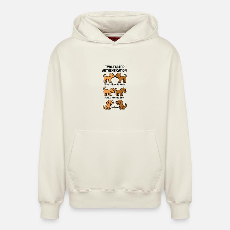 Two Factor Authentication Hunde - Relaxed Unisex Organic Hoodie – von SPREAD - Naturweiß
